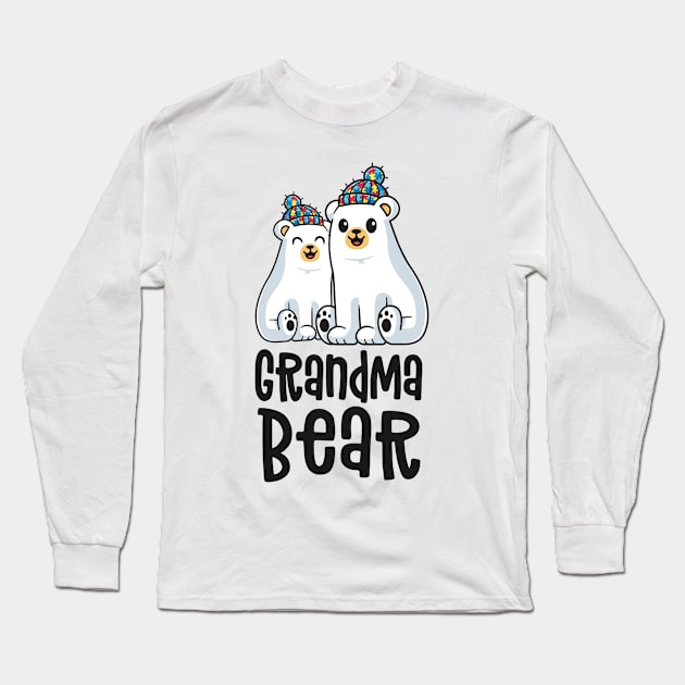 Grandma Bear Matching Family Autism Awareness Gifts Puzzle Long Sleeve T-Shirt by 14thFloorApparel